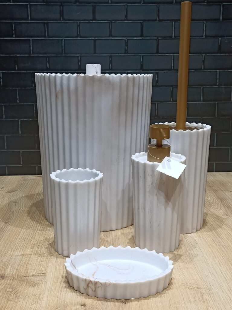 5 PARÇA MERMER DESEN BANYO SET