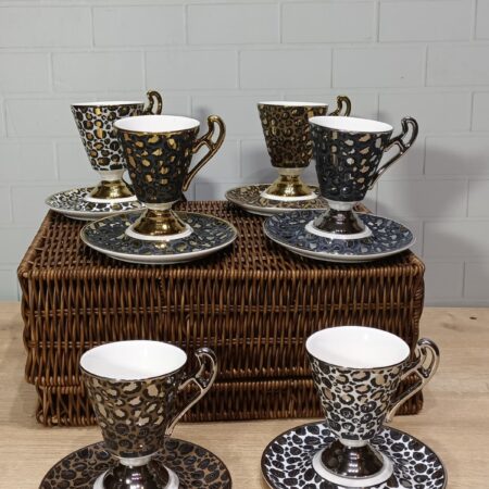 LEOPAR DESEN PORSELEN FİNCAN TAKIMI