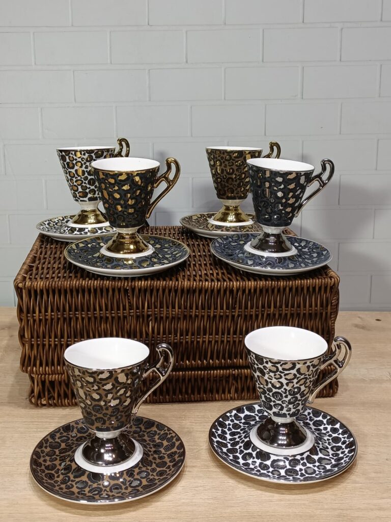 LEOPAR DESEN PORSELEN FİNCAN TAKIMI