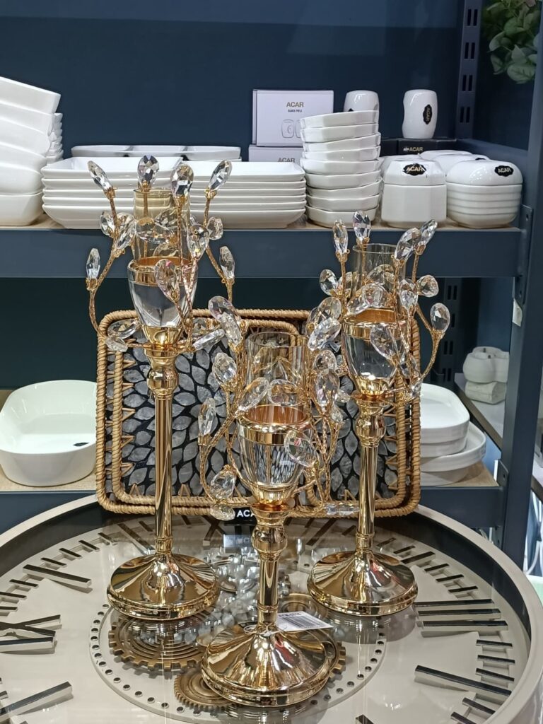 3LÜ KRİSTAL GOLD ŞAMDAN