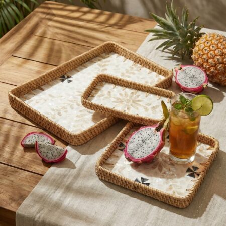 PALMA 3’LÜ BAMBU SUNUM TEPSİ SETİ