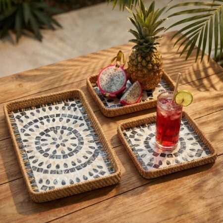 PALMA 3’LÜ BAMBU SUNUM TEPSİ SETİ