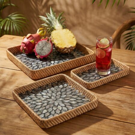 PALMA 3’LÜ BAMBU SUNUM TEPSİ SETİ