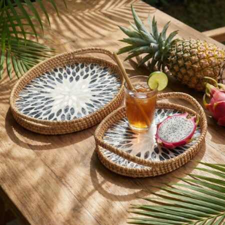 PALMA OVAL BAMBU SUNUM TEPSİ SETİ