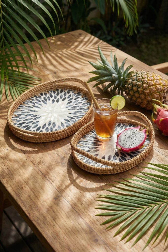PALMA OVAL BAMBU SUNUM TEPSİ SETİ