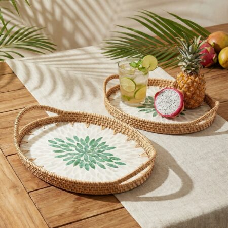 PALMA OVAL BAMBU SUNUM TEPSİ SETİ