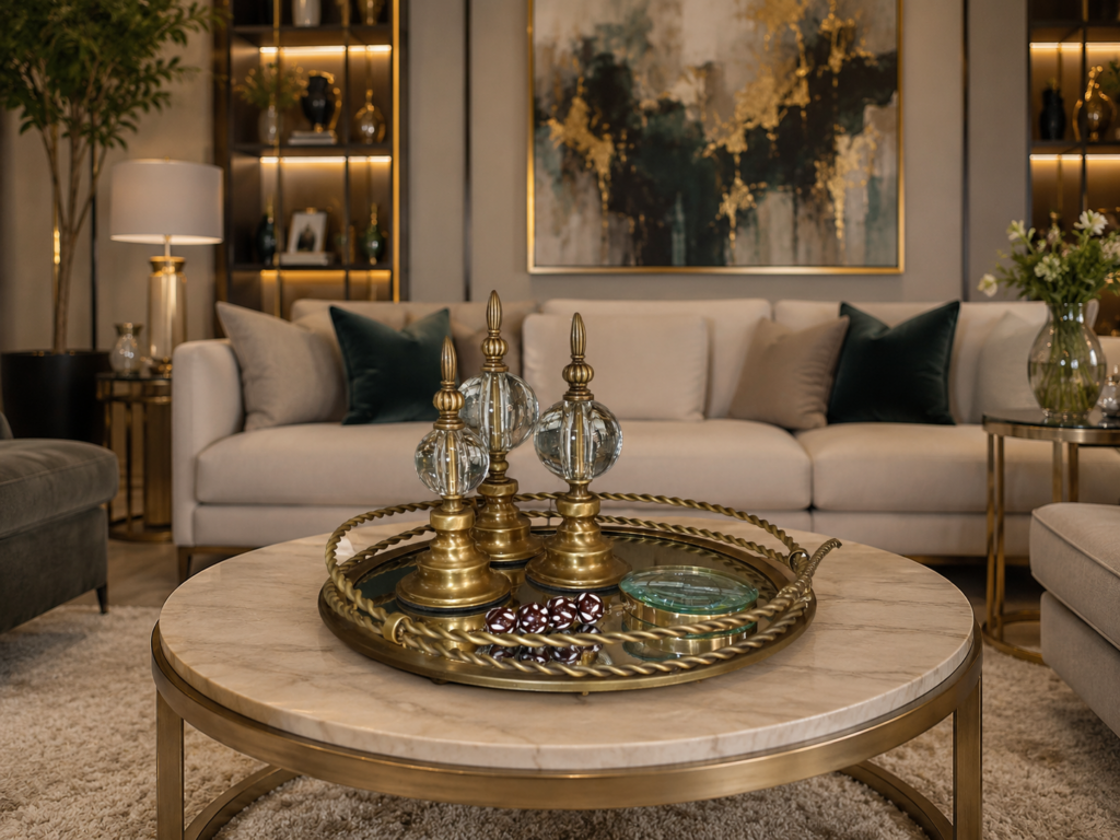 YUVARLAK ZİNCİR TEPSİ + 3LÜ ALEM +BÜYÜTEÇ KOMBİN SET