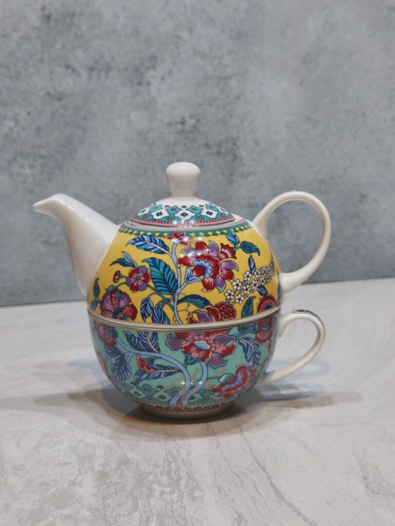 FLOWER OF PORSELEN BİTKİ ÇAY DEMLİK+KUPA