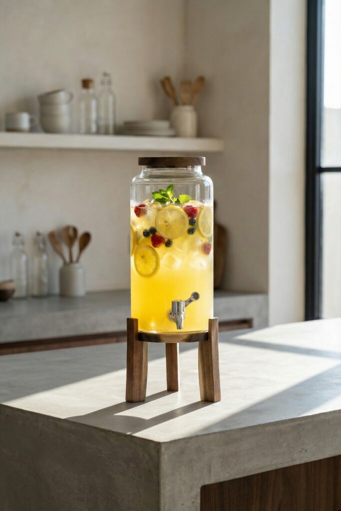 AKASYA AĞACI AYAKLI CAM SEBİL - 4 LT