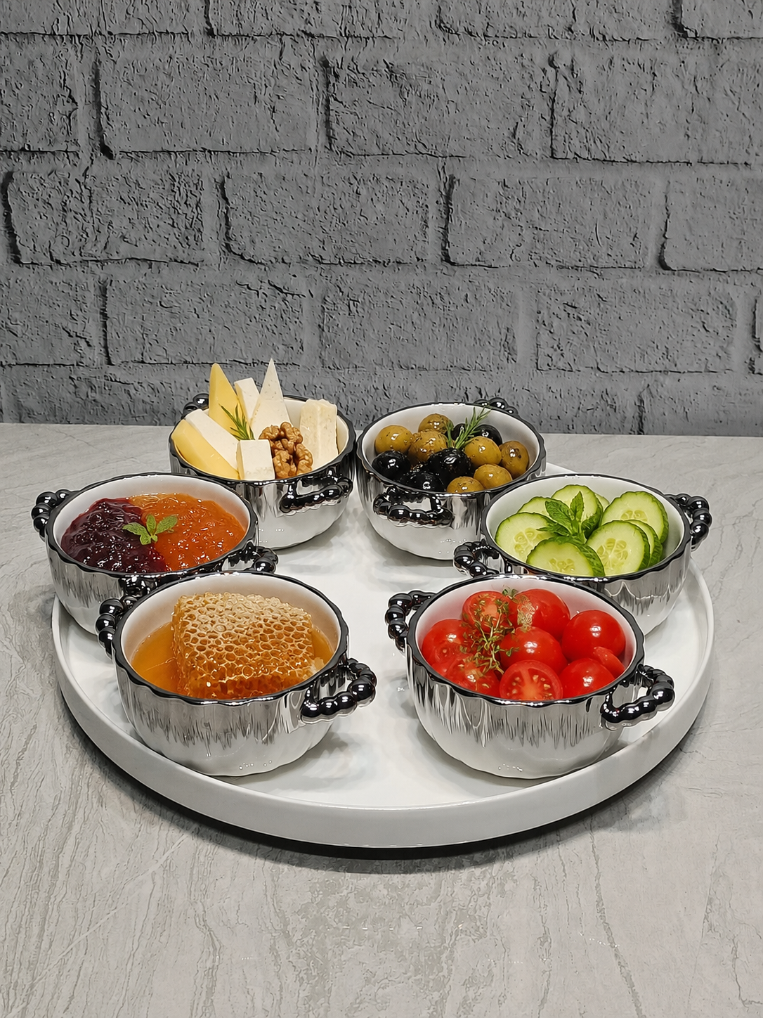 7 PARÇA PORSELEN DÖNER TABAK SUNUMLUK