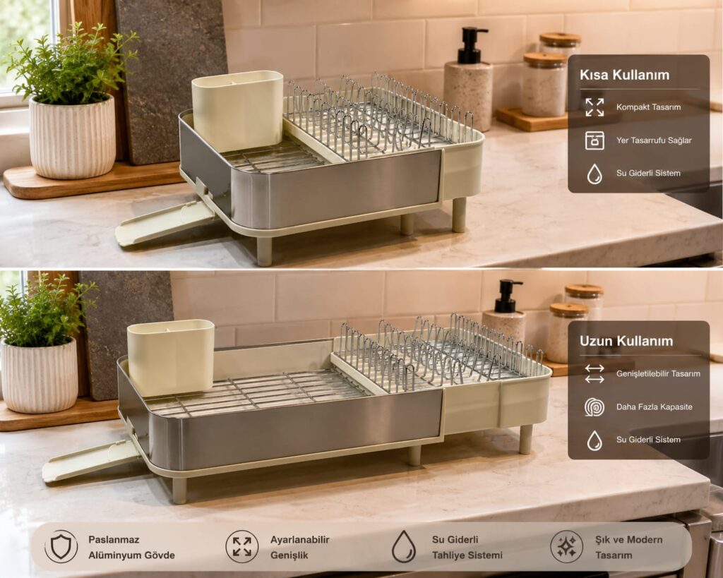 ALÜMİNYUM UZAYAN PORTATİF BULAŞIKLIK