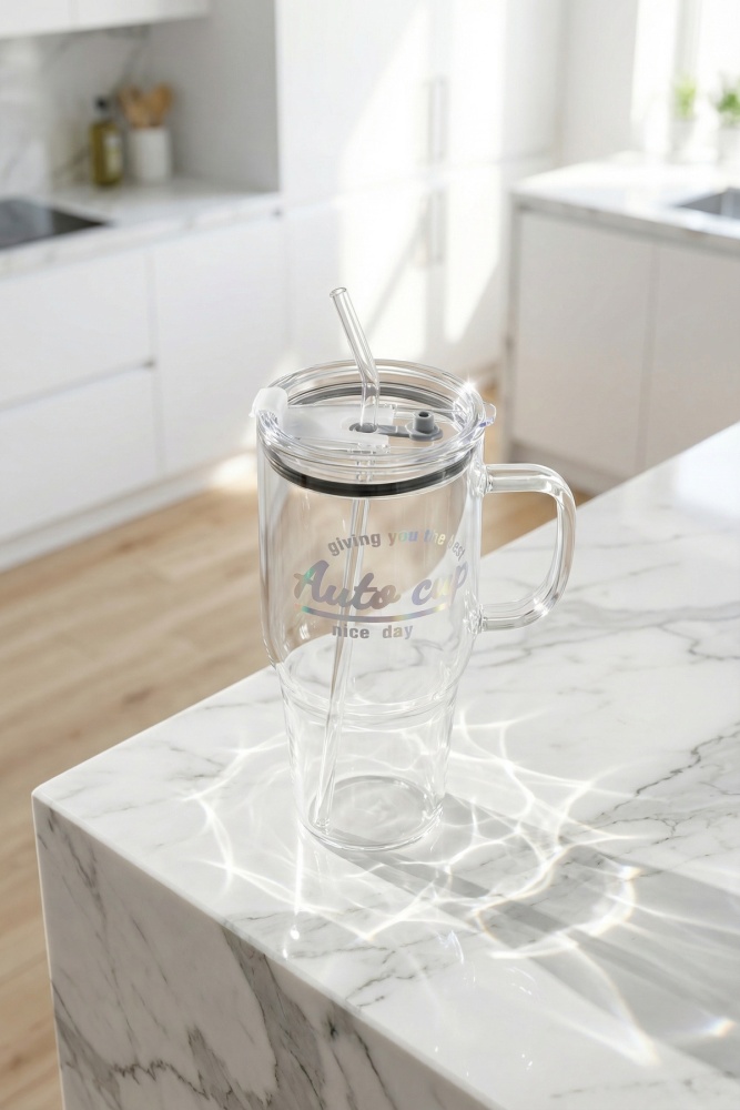 1200 ML PİPETLİ CAM KUPA - Görsel 2