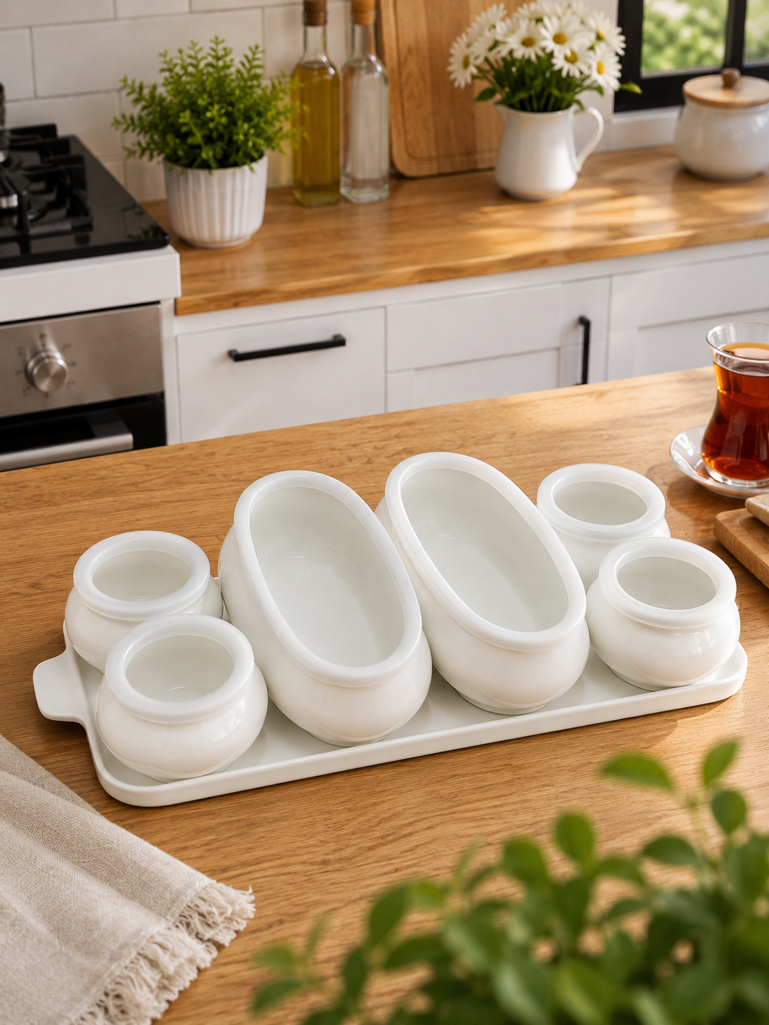 TEPSİLİ PORSELEN VAKUMLU KAPAK KAHVALTILIK