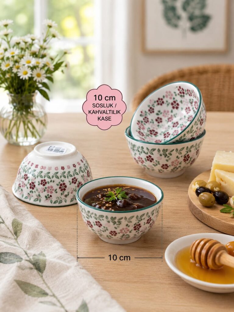 DESENLİ PORSELEN KASE 10 CM - 6 ADET
