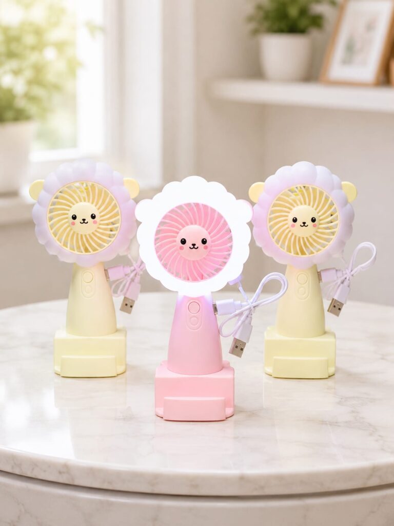 ŞARJLI MİNİ FAN – LED AYDINLATMALI MODEL