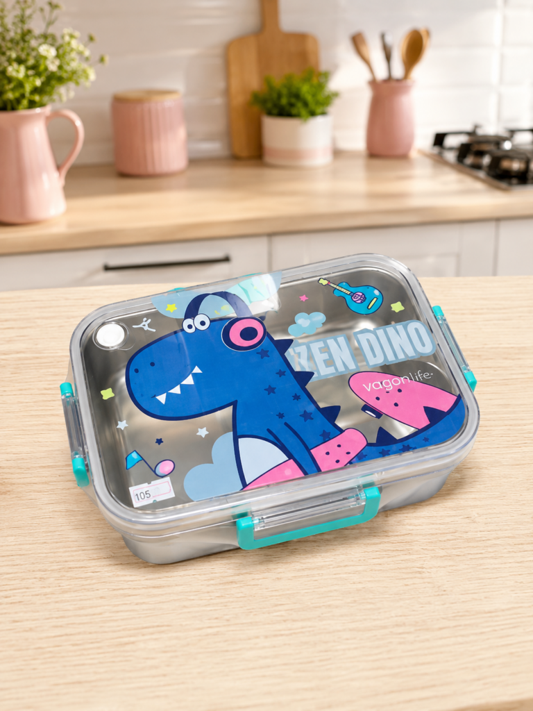 ÇOCUK ÇELİK LUNCH BOX – BÖLMELİ SEVİMLİ DESENLİ BESLENME KUTUSU