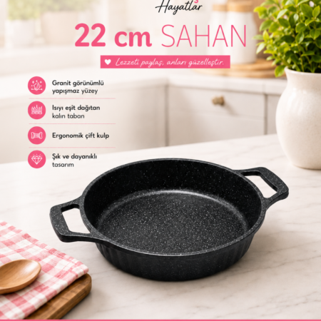 3’LÜ GRANİT SAHAN SETİ 18-20-22 CM | ÇİFT KULPLU YAPIŞMAZ SAHAN TAKIMI — ikinci görsel