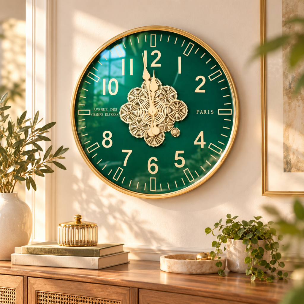 DEKORATİF DİŞLİ DUVAR SAATİ – MODERN, GOLD VE VİNTAGE TASARIM EV DEKORASYON SAATİ