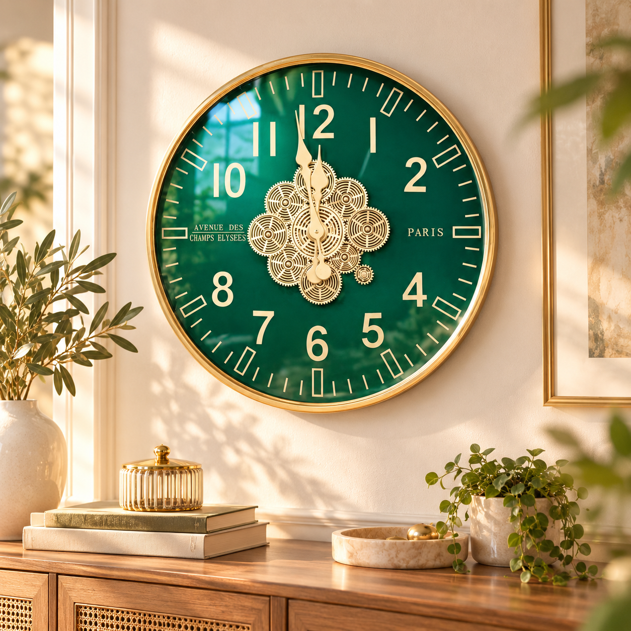 DEKORATİF DİŞLİ DUVAR SAATİ – MODERN, GOLD VE VİNTAGE TASARIM EV DEKORASYON SAATİ
