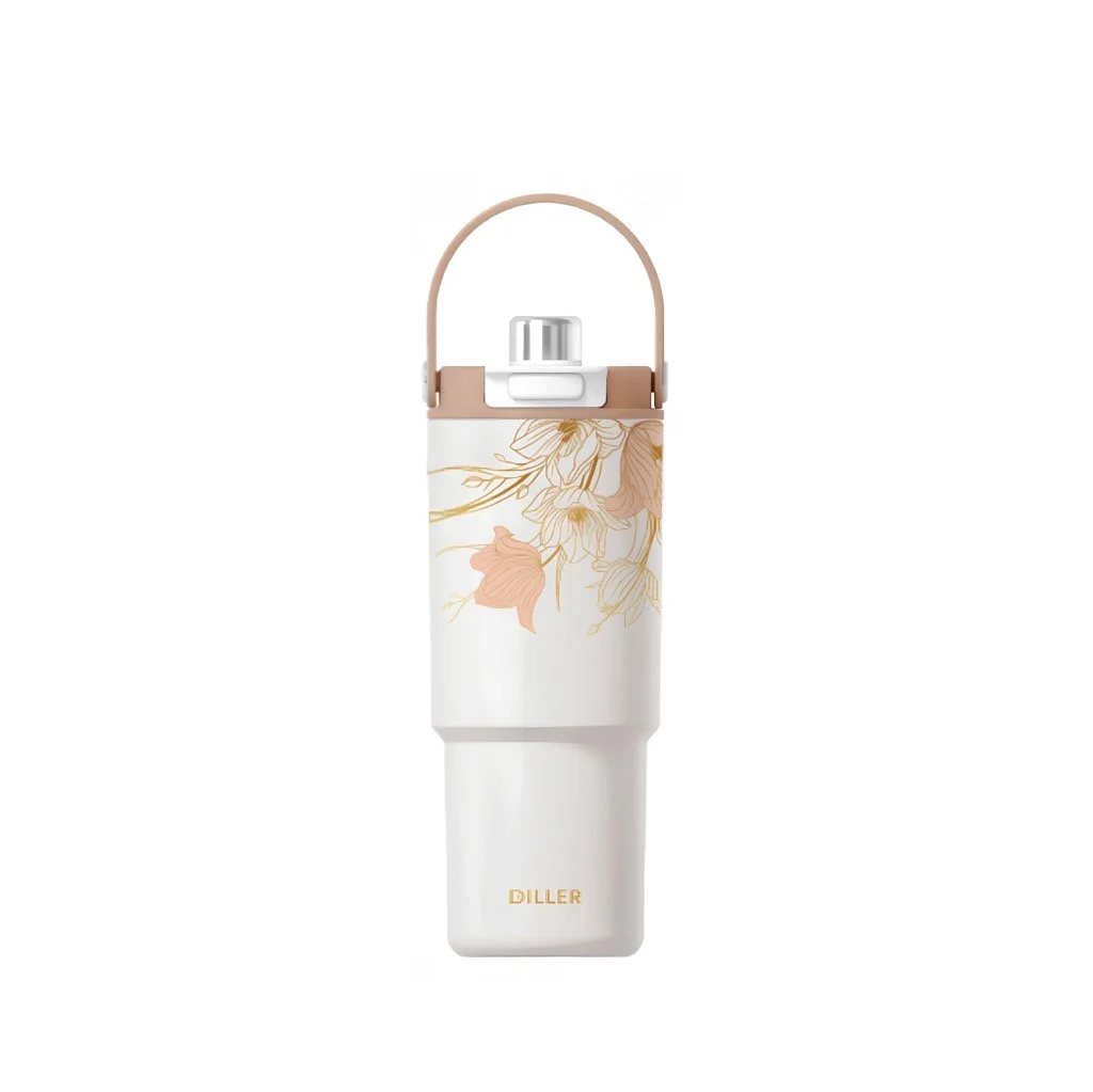 PASLANMAZ ÇELİK ÇİFT İÇİM DESENLİ TERMOS 900 ML