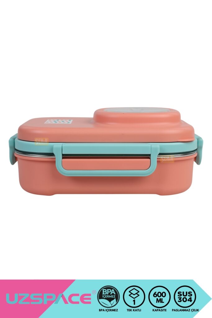 600ML LUNCHBOX YENİ KOLEKSİYON TEK KATLI 3 BÖLMELİ KASELİ ÇELİK SEFER TASI YEMEK KUTUSU