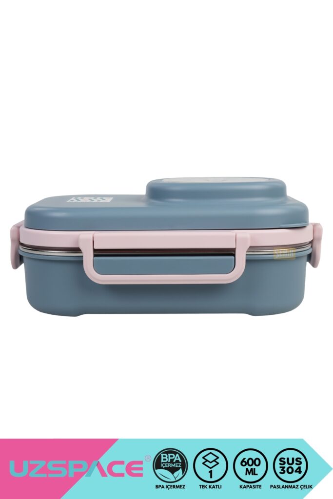 600ML LUNCHBOX YENİ KOLEKSİYON TEK KATLI 3 BÖLMELİ KASELİ ÇELİK SEFER TASI YEMEK KUTUSU