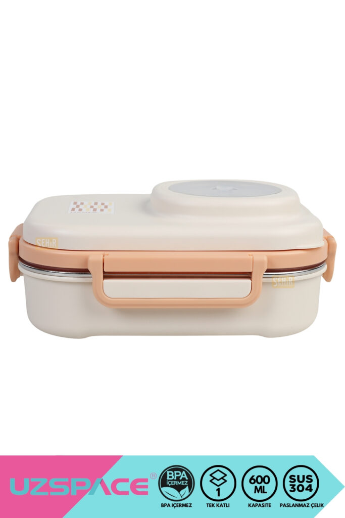 600ML LUNCHBOX YENİ KOLEKSİYON TEK KATLI 3 BÖLMELİ KASELİ ÇELİK SEFER TASI YEMEK KUTUSU