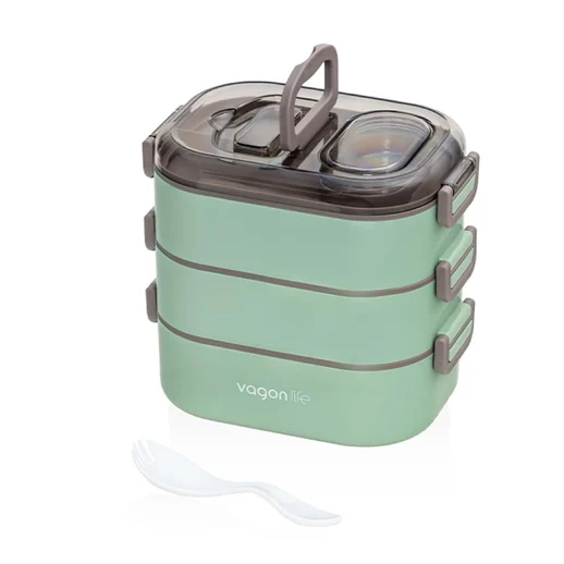 VAGON 3 KAT (2 KATLI KULLANILABİLİR) ÇELİK LUNCH BOX 1450 ML