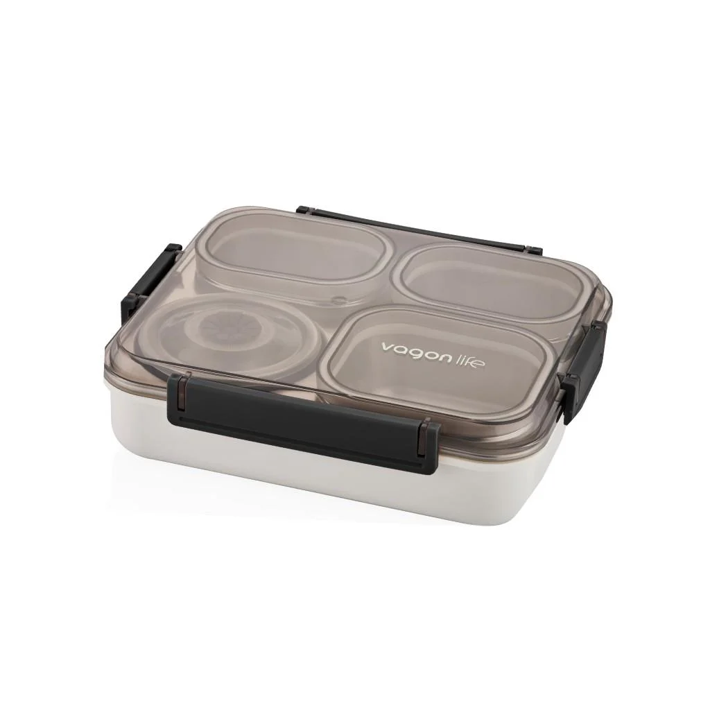 1200 ML 4 BÖLMELİ PASLANMAZ ÇELİK LUNCH BOX