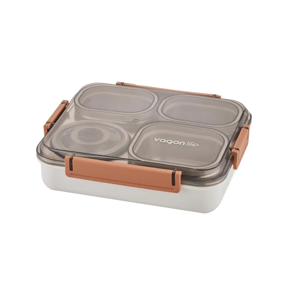 1200 ML 4 BÖLMELİ PASLANMAZ ÇELİK LUNCH BOX