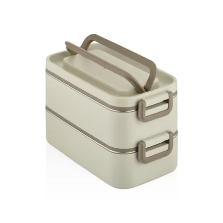 2000ML LUNCHBOX YENİ KOLEKSİYON 2 KATLI 3 BÖLMELİ MİNİ KASELİ ÇELİK SEFER TASI YEMEK KUTUSU — ikinci görsel