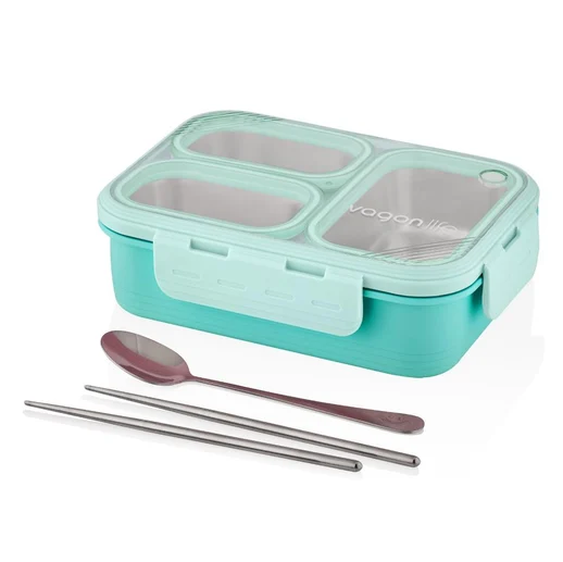 620 ML 3 BÖLMELİ PASLANMAZ SIZDIRMAZ ÇELİK LUNCHBOX