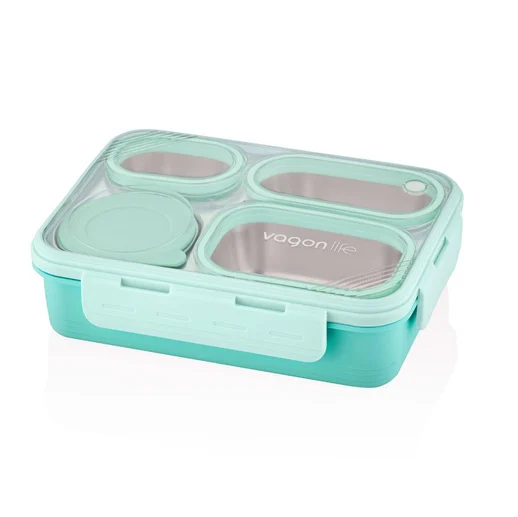 VAGONLİFE 800 ML 4 BÖLMELİ PASLANMAZ ÇELiK LUNCHBOX