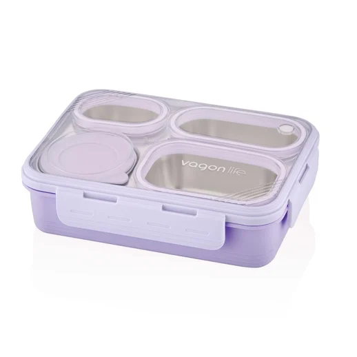 VAGONLİFE 800 ML 4 BÖLMELİ PASLANMAZ ÇELiK LUNCHBOX