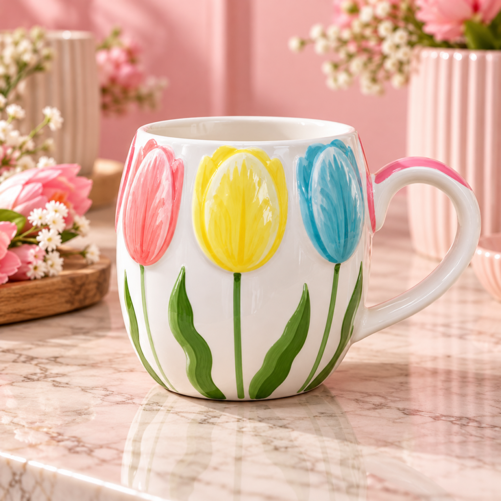 PORSELEN LÜSTERLİ KUPA - 350 ML